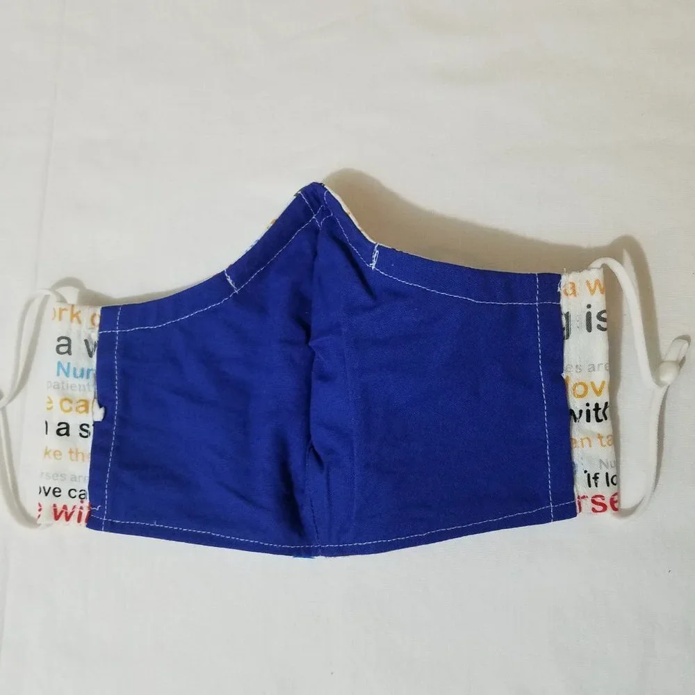 Hand Crafted Nurses Face Mask Cotton Adult or Teens  Unisex